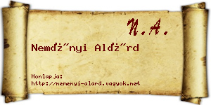 Neményi Alárd névjegykártya